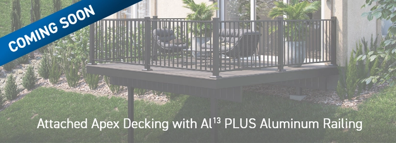 Attached Apex Decking with Al13 PLUS Aluminum Railing