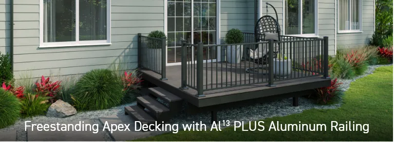 Freestanding Apex Decking with Al13 PLUS Aluminum Railing