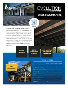 Evolution Steel Framing Sales Sheet