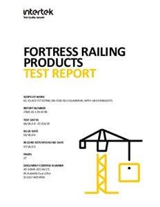 Fe26 Plus Railing with UB-05 Brackets Test Report