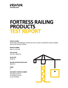 Fe26 2 In and 3 in Modified Outside Corner Fascia Post Mount Systems Test Report