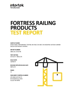 Fe26 2 In and 3 in Modified Outside Corner Fascia Post Mount Systems Test Report