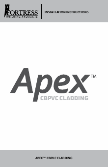 Apex® Cladding Installation Instructions