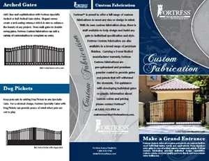 Brochure sur les clôtures fabriquées sur mesure