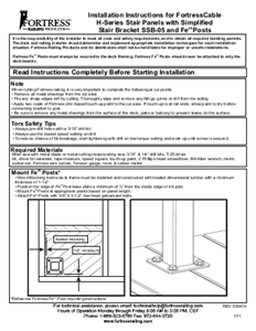 FortressCable H-Series Railing Stair Panel Installation Instructions