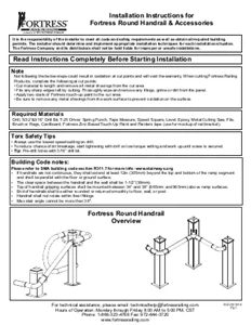 Round Handrail System Installation Instructions