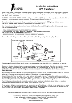 FortressAccents™ Lighting 36W Transformer Instructions