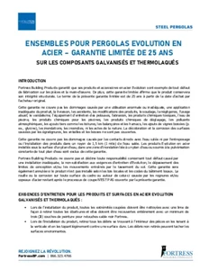 Evolution Pergola Kits Warranty (French)
