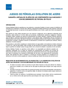 Garantie sur les trousses de pergolas Evolution (espagnol)