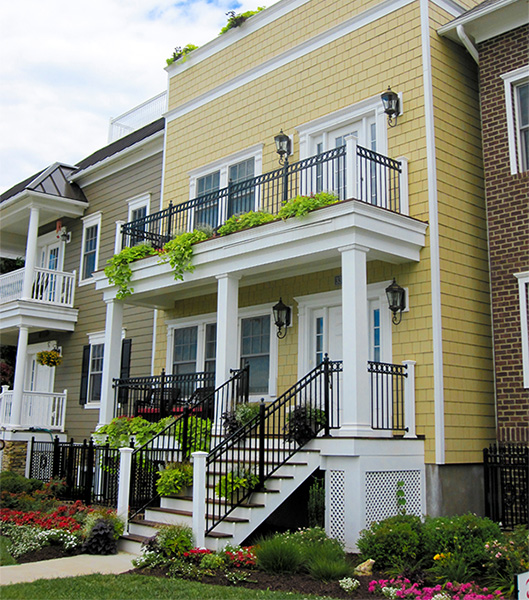 Brownstone Iron Railing Adds Elegance to Stairs and Decks