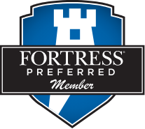 Fortress Preferred Member logo showcasing commitment to top-tier contractors with benefits like product and labor warranties.